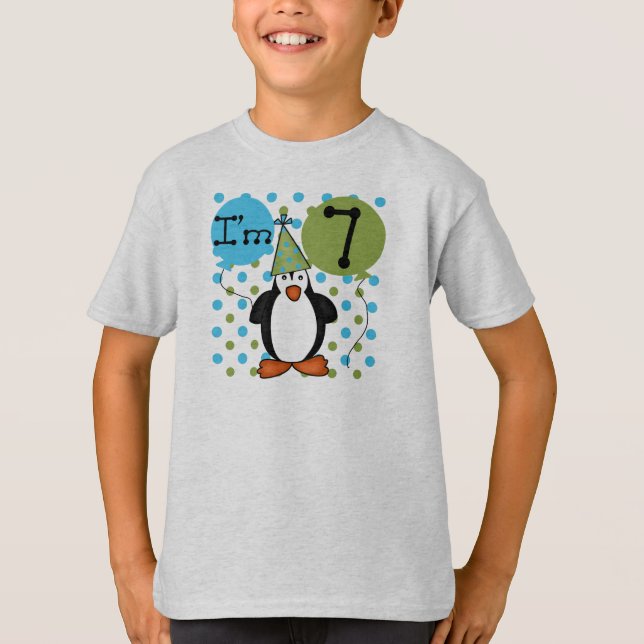 7. Pinguin-Geburtstag T-Shirt (Vorderseite)