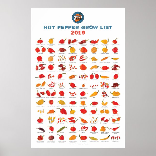 7 Pot Club 2019 Grow List Poster (Vorne)