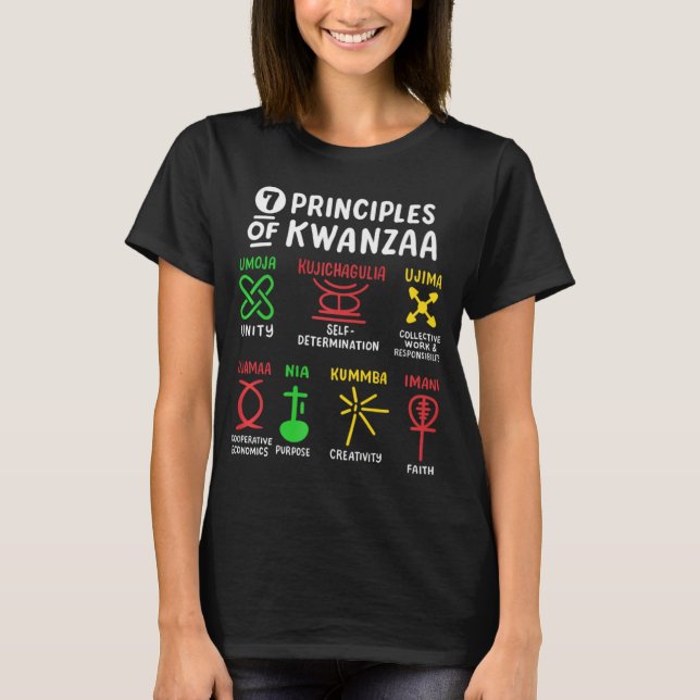 7 Principles Of Kwanzaa Black African American Men T-Shirt (Vorderseite)