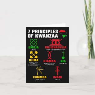 7 Prinzipien der Kwanzaa-Feier Panafrikanischer Bo Karte
