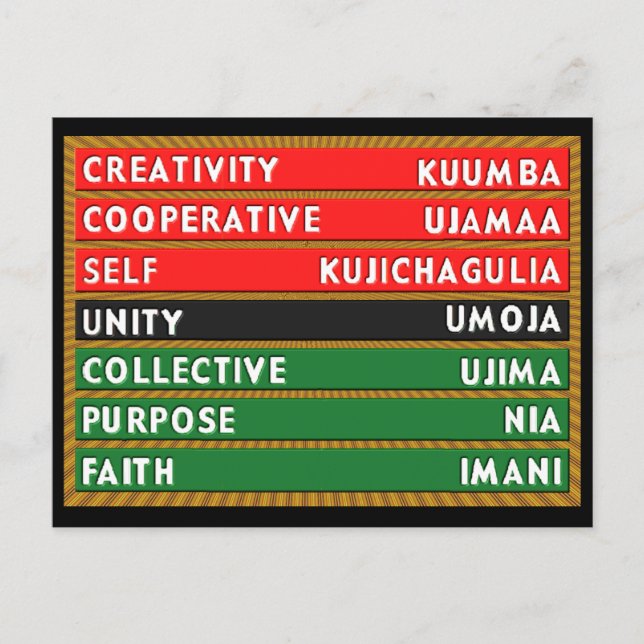 7 Prinzipien Postkarte (Vorderseite)