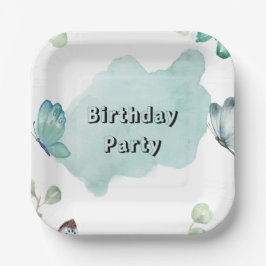 7" quadratische Papierplatte Pappteller