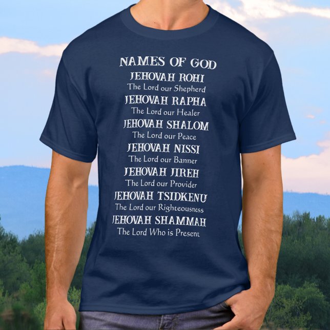 7 Redemptive Namen von Jehovah, Custom Christlich T-Shirt (7 names of Jehovah and meaning. Names of God Shirt. Names of Jehovah Psalm 23. Pray the Names of God)