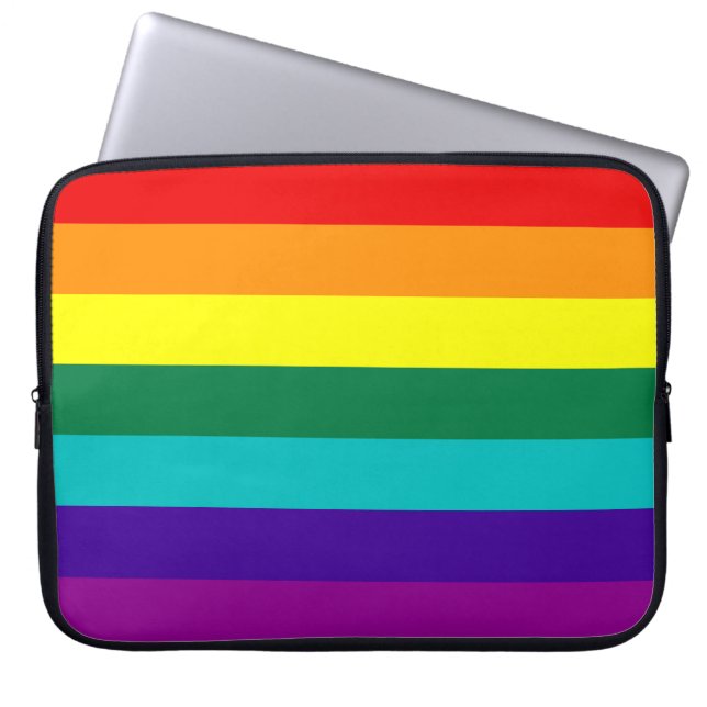 7 Regenbogen-Gay Pride-Fahne Laptop-Sieb Laptopschutzhülle (Vorderseite)