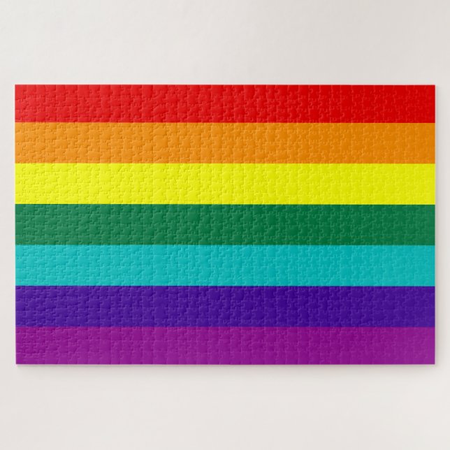 7 Regenbogen-Gay Pride-Fahne Puzzle (Horizontal)