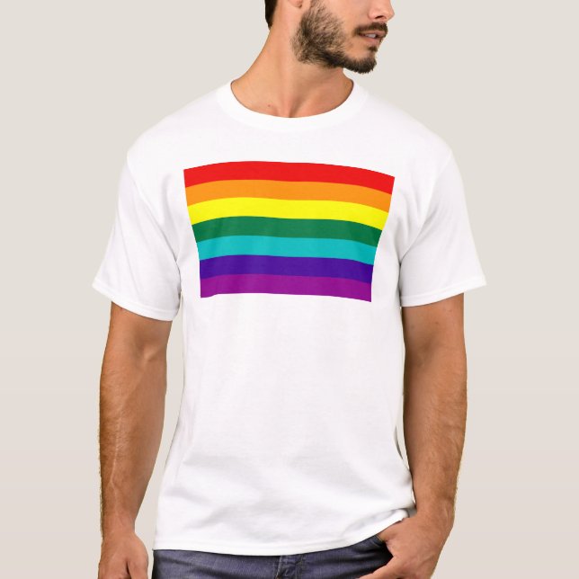 7 Regenbogen-Gay Pride-Fahne T-Shirt (Vorderseite)