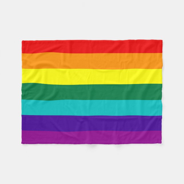 7 Regenbogenfarben Fleecedecke (Vorderseite (Horizontal))