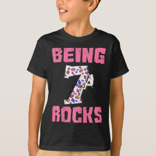 7 Rocks Geburtstagsmädchen Klettern T-Shirt
