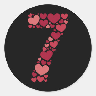 7 Romantisches 67 Herz Muster Valentinstag Liebe T Runder Aufkleber