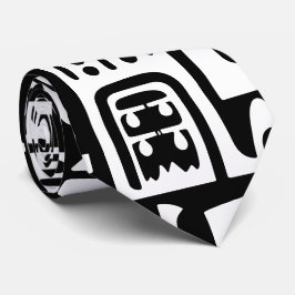 7 schwarze und weiße Doodles Krawatte