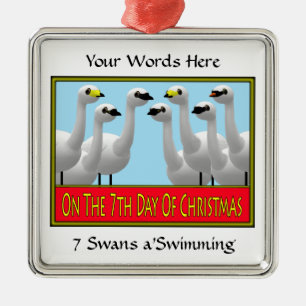 7 schwimmende Schwäne Ornament Aus Metall