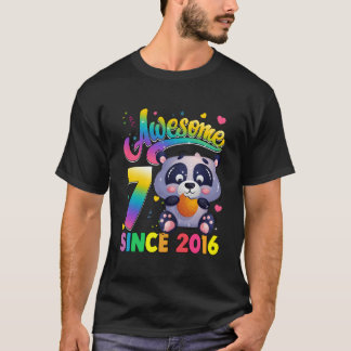 7 Seit 2016 Panda 7Th T-Shirt