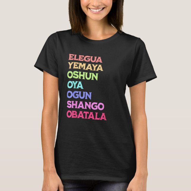 7 Seven African Powers Orisha Santeria Cuba Religi T-Shirt (Vorderseite)