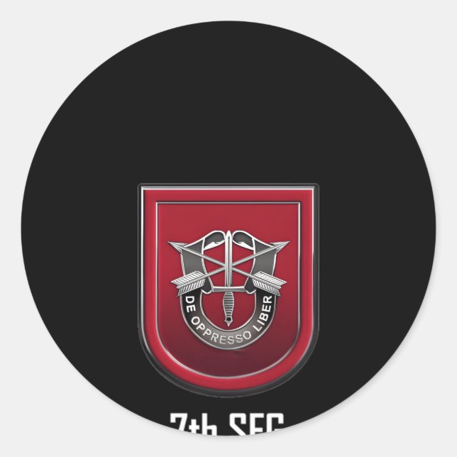 7. Special Forces Sfg Beret Flash Unit Wappen Runder Aufkleber (Vorderseite)