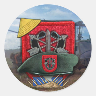 7. Spezielle Kräfte Grüne Berets Flash-Namensaufkl Runder Aufkleber