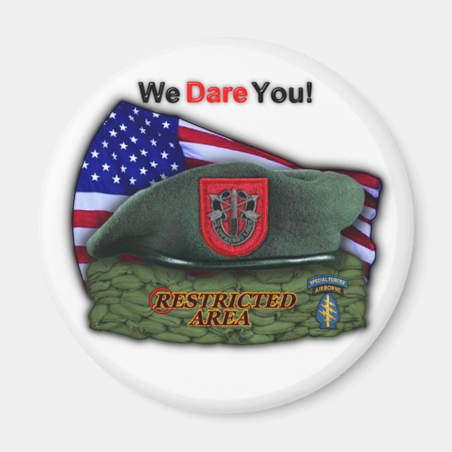 7. Spezielle Kräfte Grüne Berets sfets vets Magnet (Vorne)