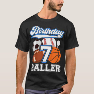 7. Sportgeburtstagsfeier Siebenjähriger Junge T-Shirt