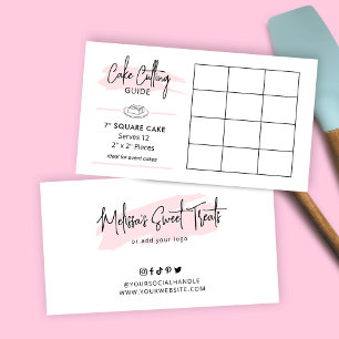 7" Square Cake Cutting Guide 2x2 Party Servvvings Begleitkarte