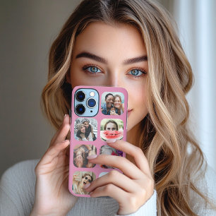 7 Square Foto Collage Rosa Vorlage iPhone Case iPhone 11Pro Max Hülle