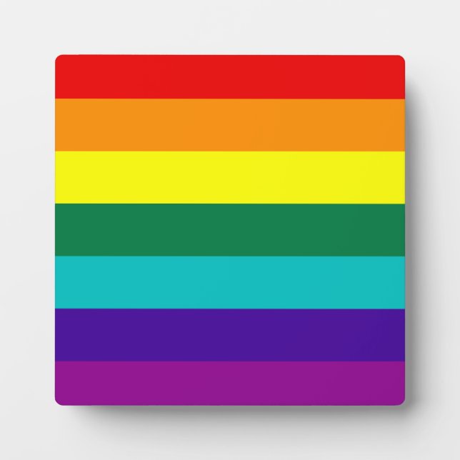 7 Streifen Rainbow Gay Pride Flag Plaque Fotoplatte (Vorderseite)