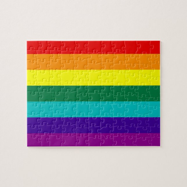 7 Streifen Rainbow Gay Pride Flag Puzzle (Horizontal)