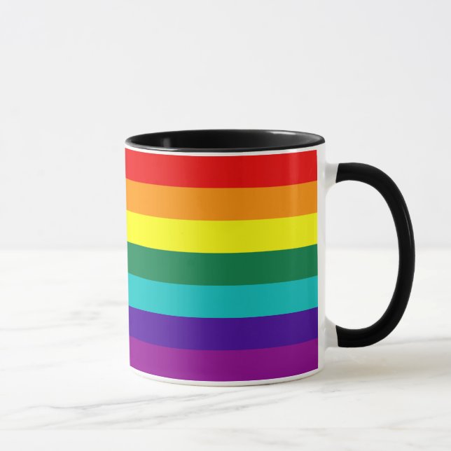 7 Streifen Rainbow Gay Pride Flag Tasse (Rechts)