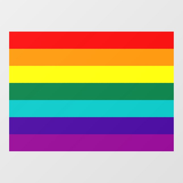 7 Streifen Regenbogen-Stolz Fensteraufkleber (Blatt)