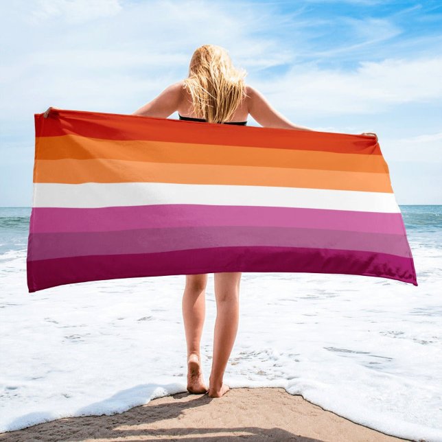 7 Stripe Lesbian Sunset Pride Flag Strandtuch (Von Creator hochgeladen)