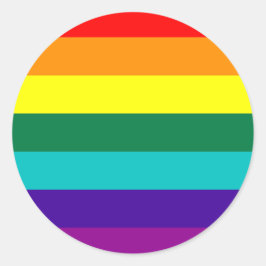 7-Stripe Rainbow Pride Flag Runder Aufkleber