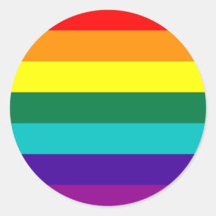 7-Stripe Rainbow Pride Flag  Runder Aufkleber