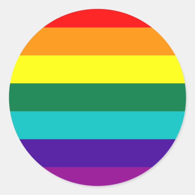 7-Stripe Rainbow Pride Flag  Runder Aufkleber (Vorderseite)