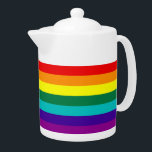 7 Stripes Rainbow Gay Pride Flag Teapot<br><div class="desc">7 Stripes Rainbow Gay Pride Flag Teapot 

 Version mit heißrosa Streifen entfernt wegen der Nichtverfügbarkeit von Hot-Pink Stoff (1978-79).</div>