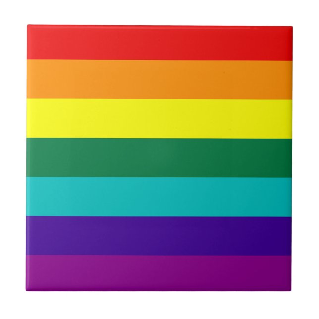 7 Stripes Rainbow Gay Pride Flag Tile Fliese (Vorderseite)