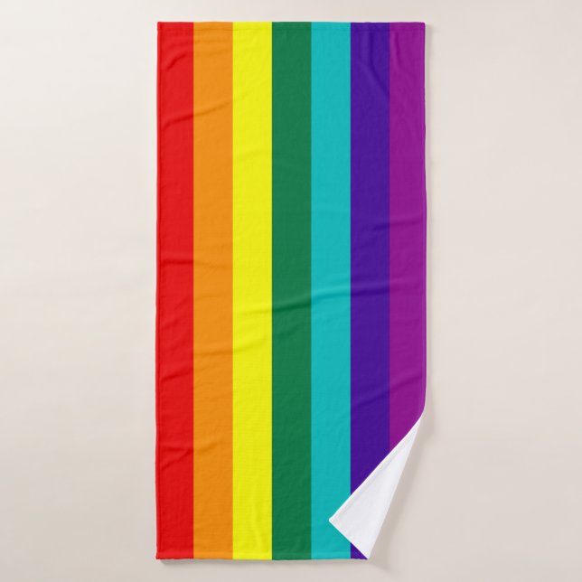7 Stripes Rainbow Pride Flag Badehandtuch (Badehandtuch)