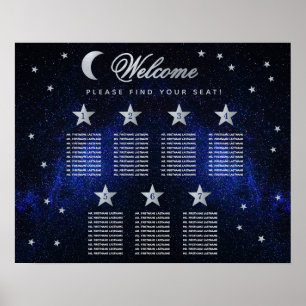 7 Tabelle Celestis Wedding Stars Moon Seating Char Poster