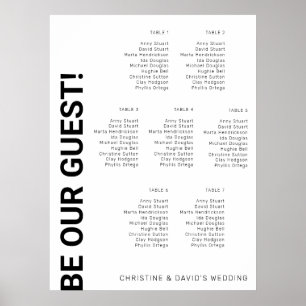 7 Tabelle Einfache White Wedding Chart Poster