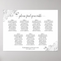 7 Tafelweiße Hochzeitssatteltafel Silber Frills