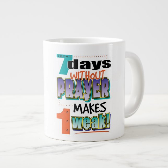 7 Tage - Extra große Tasse (Vorderseite Rechts)