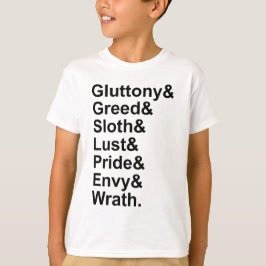 7 Tote Sins - Stolz Gluttony Lust Wrath Envy T-Shirt
