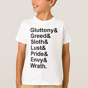 7 Tote Sins - Stolz Gluttony Lust Wrath Envy T-Shirt