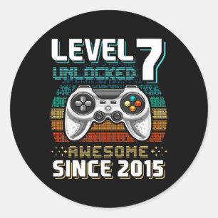 7 Unlock Phantastisch 2015 Videospiel 7. Geburtsta Runder Aufkleber