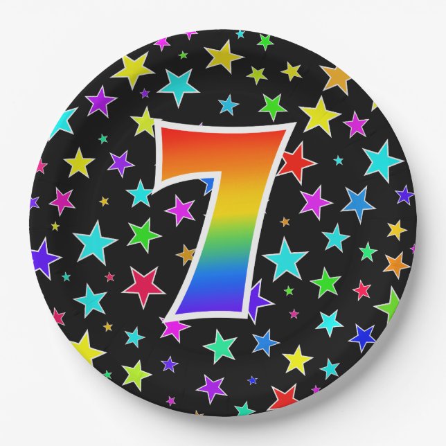7. Veranstaltung: Bold, Fun, Colorful Rainbow 7 Pappteller (Vorderseite)