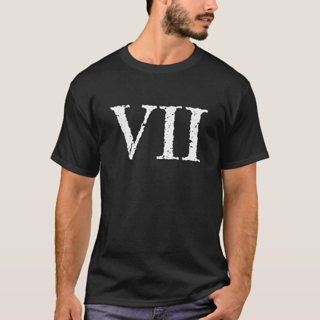 7 VII Druck T Shirt (Vorderseite)