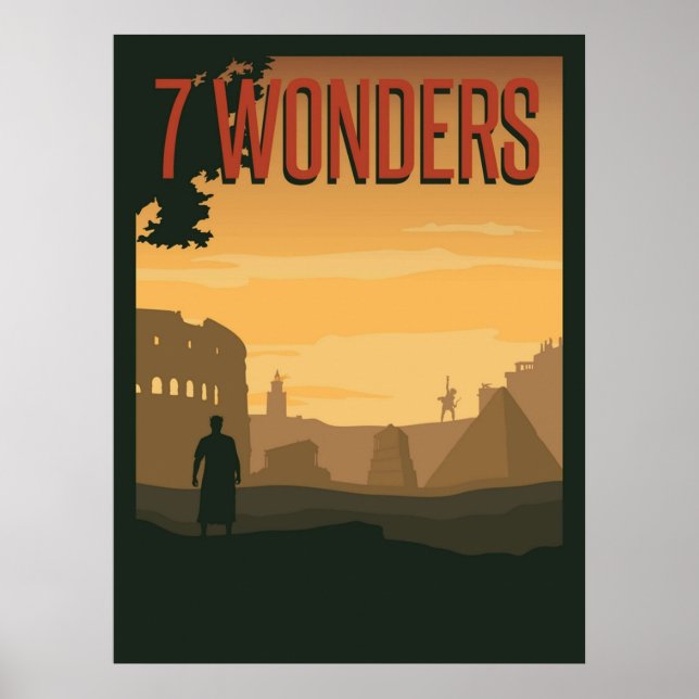 7 Wonders Board Game Minimalistisch Travel Style G Poster (Vorne)