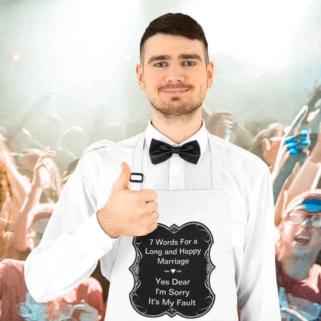 7 Worte für eine lange und glückliche Ehe Schürze (Von Creator hochgeladen)