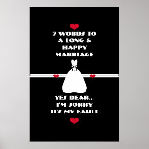 7 Worte zu einer langen und glücklichen Ehe - Post Poster