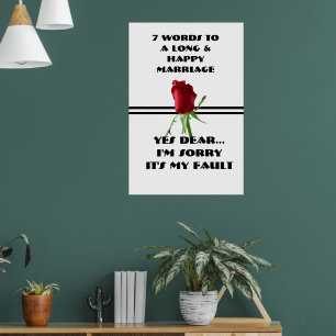 7 Worte zu einer langen und glücklichen Ehe - Post Poster