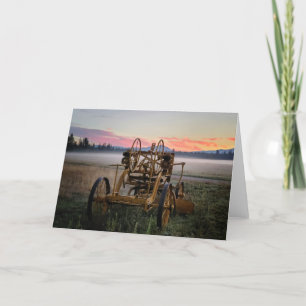 7"x5" Faltkarte     Road Grader Sunrise Karte