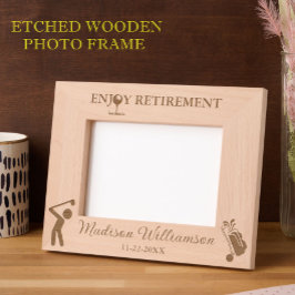 7"x5" Foto Golf Theme Genießen Ruhestandsdatum Geätzte Rahmen
