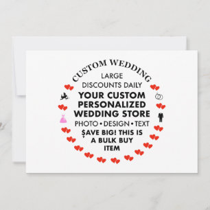 7" x 5" Einladung Hochzeit - Bester Verkäufer!